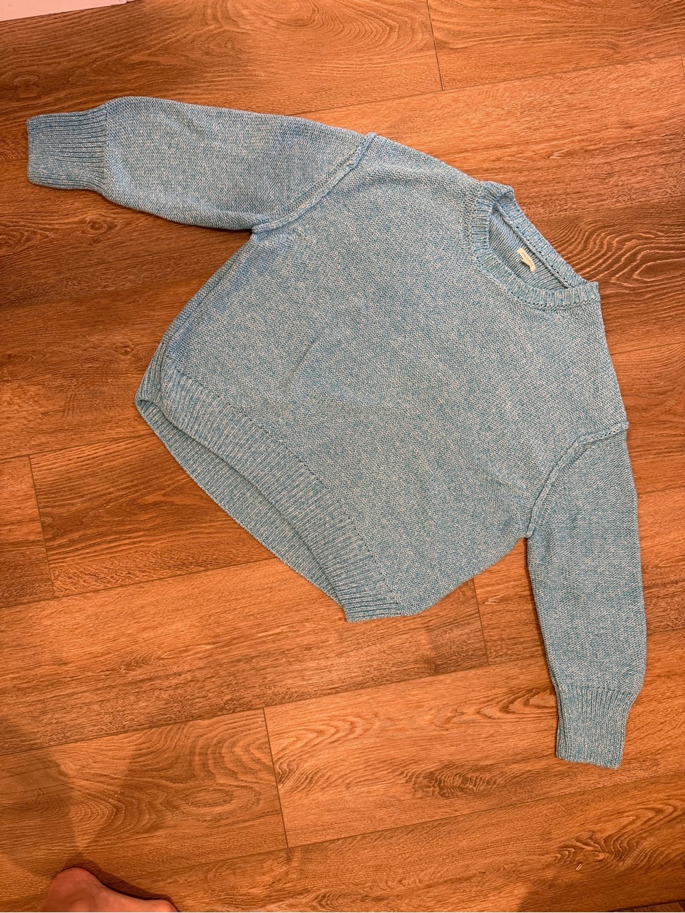 Pilcro Heathered Light Blue Crewneck Sweater